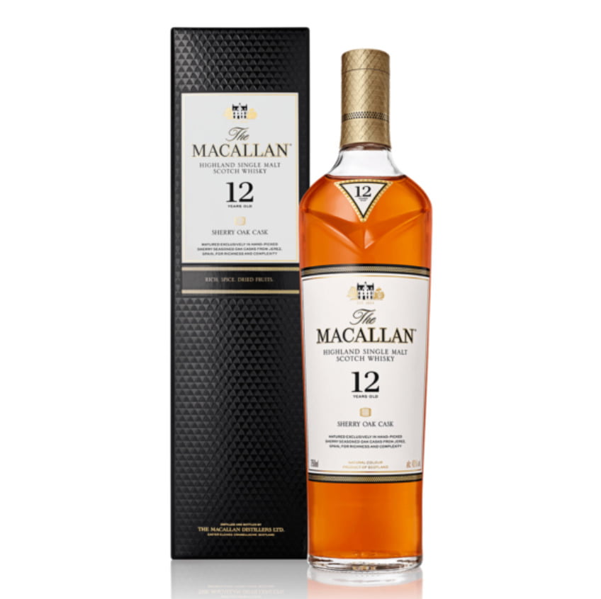the macallan 12 años sherry oak cask 750ml - Bodega Mi Amiga