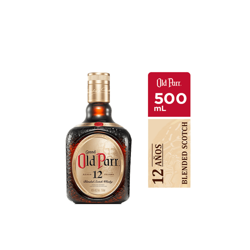 OLD PARR 12 AÑOS 500 ML - Bodega Mi Amiga