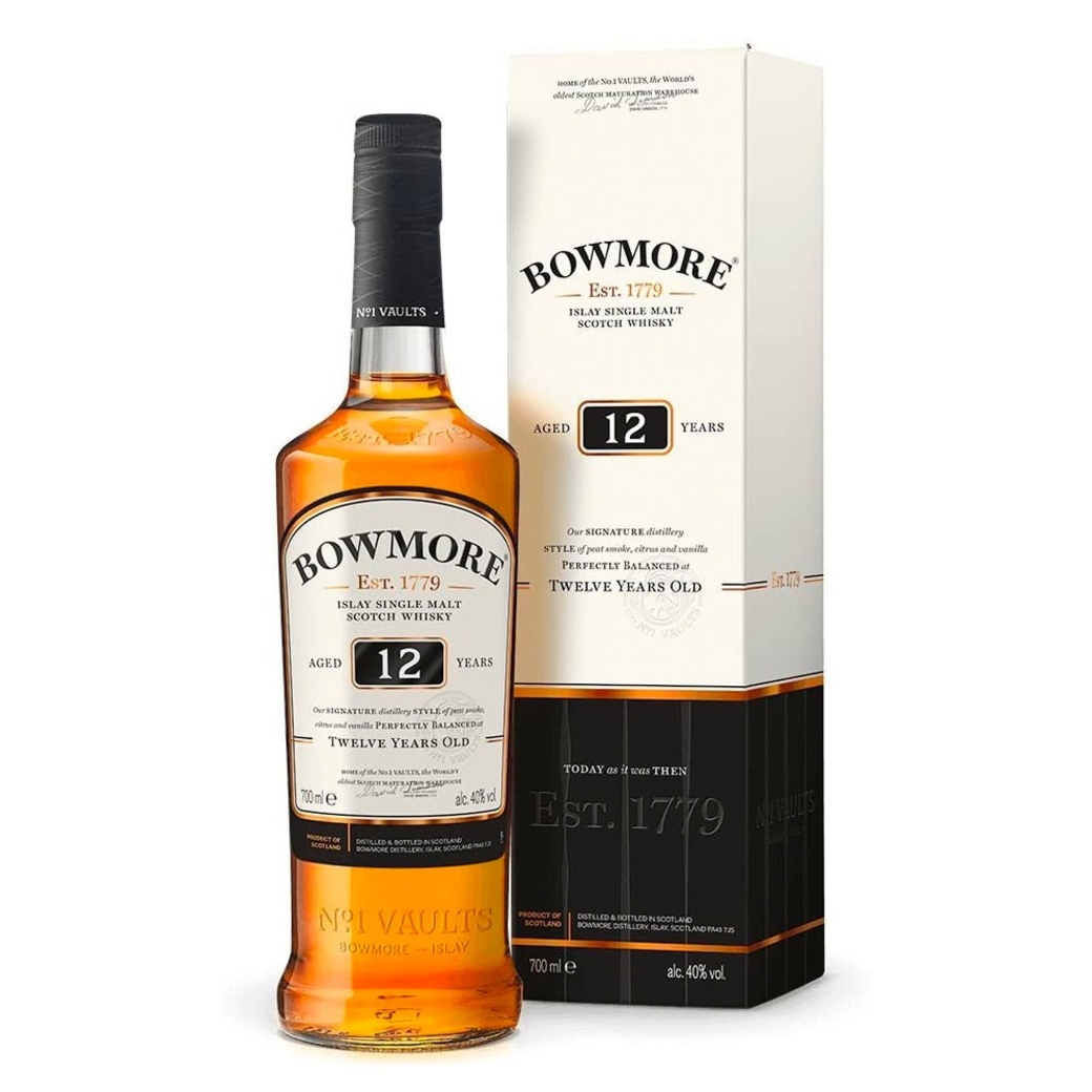 BOWMORE 12 AÑOS SINGLE MALT WHISKY 700 ML - Bodega Mi Amiga